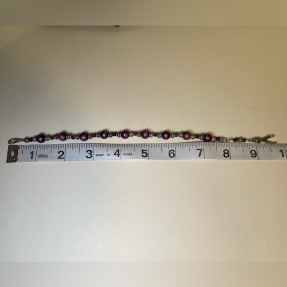 Cancer Survivor Silver and Purple Women's Bracelet 8” - Picture 4 of 5
